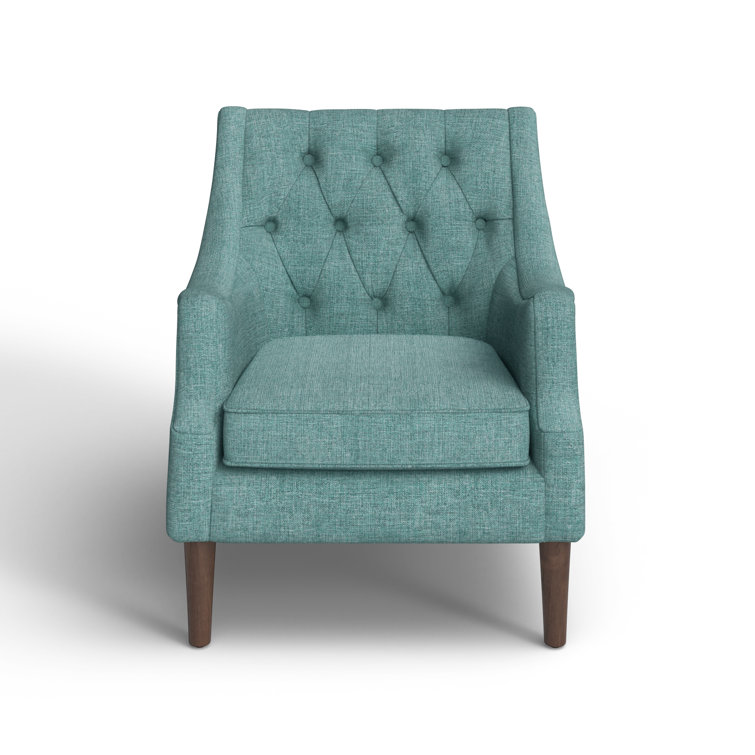 Teal Handcrafted Solid Wood Accent Chair