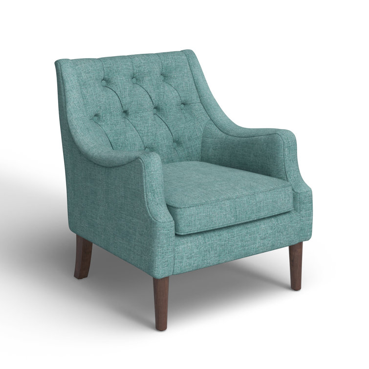 Teal Handcrafted Solid Wood Accent Chair