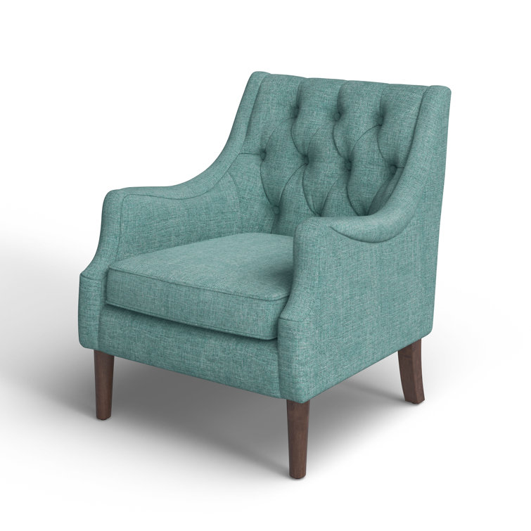 Teal Handcrafted Solid Wood Accent Chair