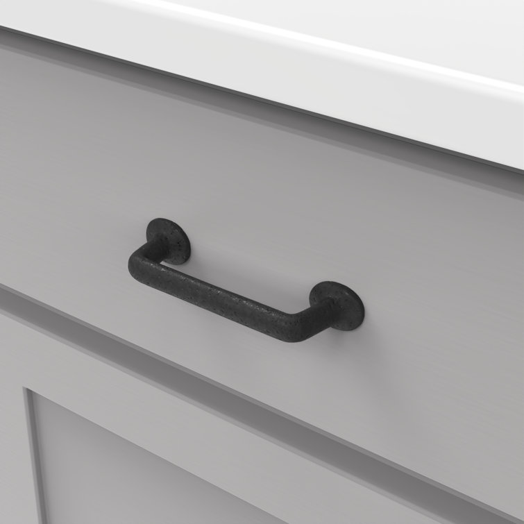 Matte Black Iron Bar Cabinet Pull with Mounting Hardware
