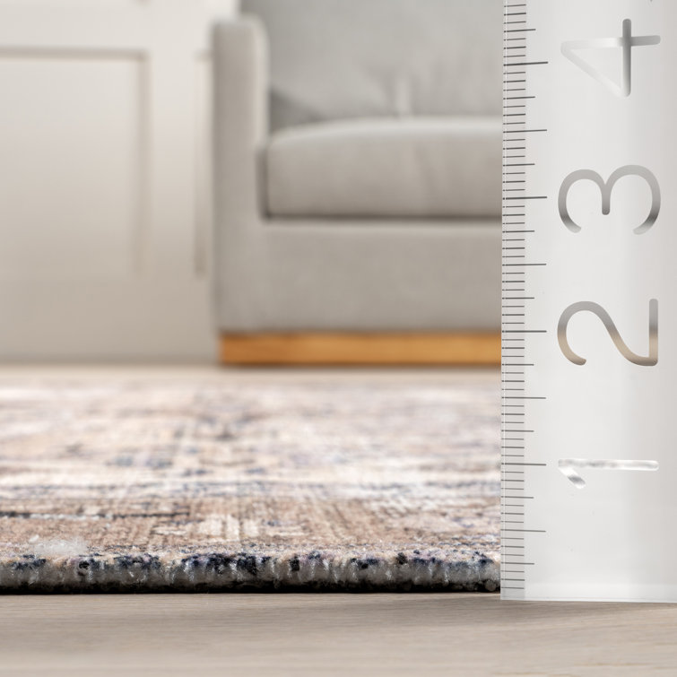 Larkspur Light Brown Cotton Synthetic Washable 8' x 10' Area Rug
