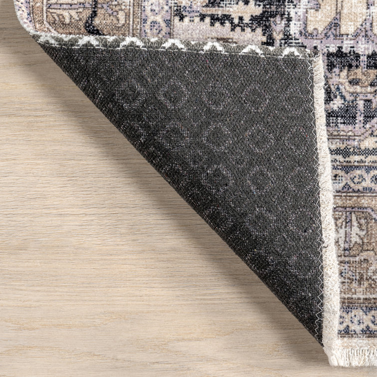 Larkspur Light Brown Cotton Synthetic Washable 8' x 10' Area Rug