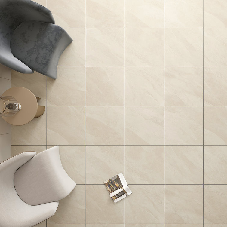 Hurricane 24" x 24" Beige Glazed Porcelain Floor and Wall Tile