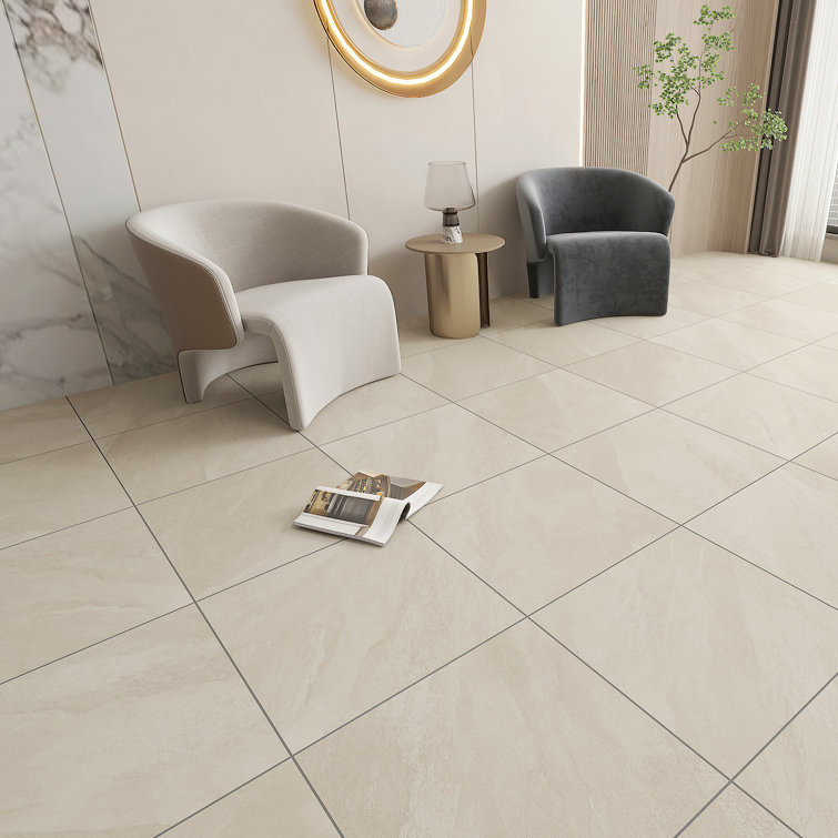 Hurricane 24" x 24" Beige Glazed Porcelain Floor and Wall Tile