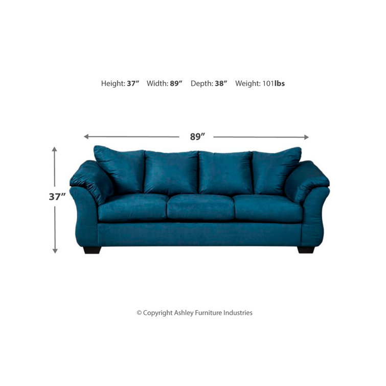 Contemporary Darcy 89'' Navy Blue Upholstered Sofa