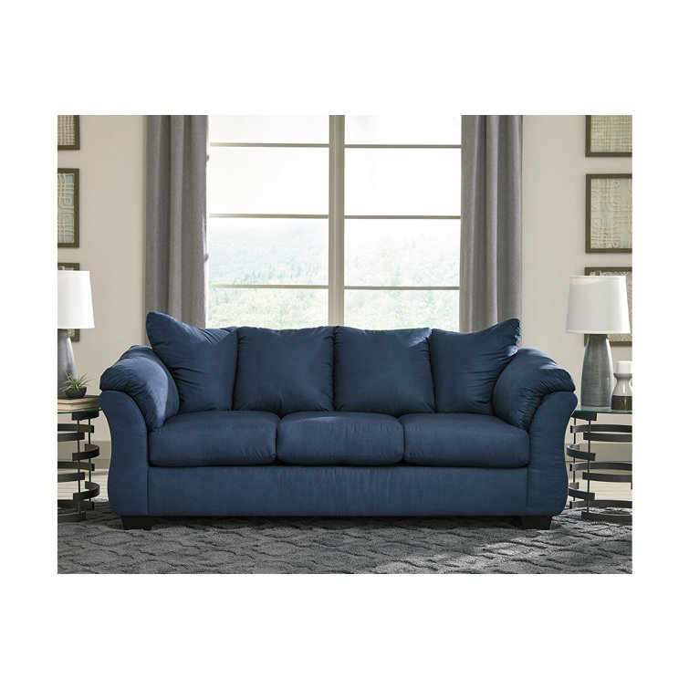 Contemporary Darcy 89'' Navy Blue Upholstered Sofa