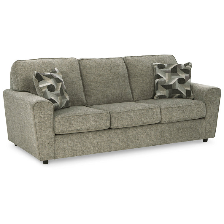 Ashley Stairatt Contemporary Gray Plush Chenille Sofa