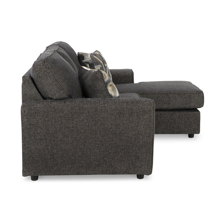 Cascilla Contemporary Pewter Gray 86'' Upholstered Sofa Chaise