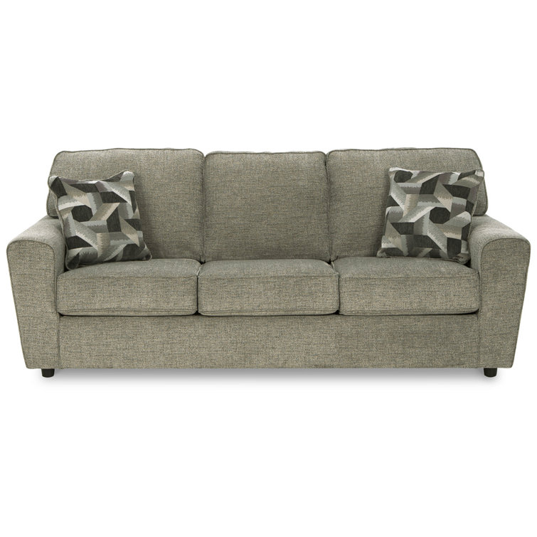Ashley Stairatt Contemporary Gray Plush Chenille Sofa