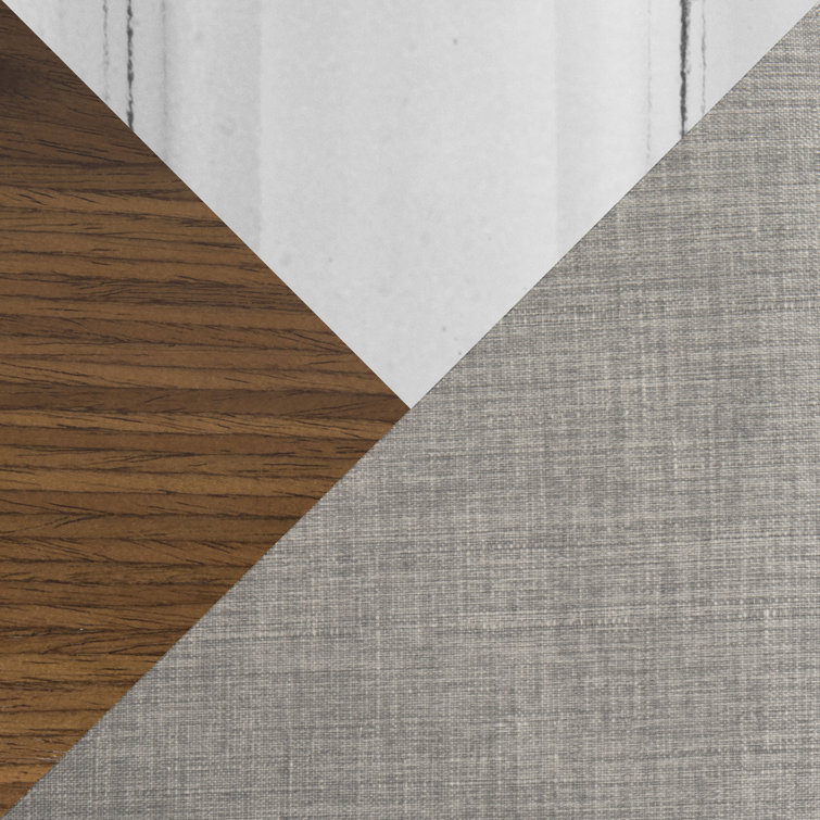 Walnut and Gray Adjustable Swivel Barstools with Metal Base