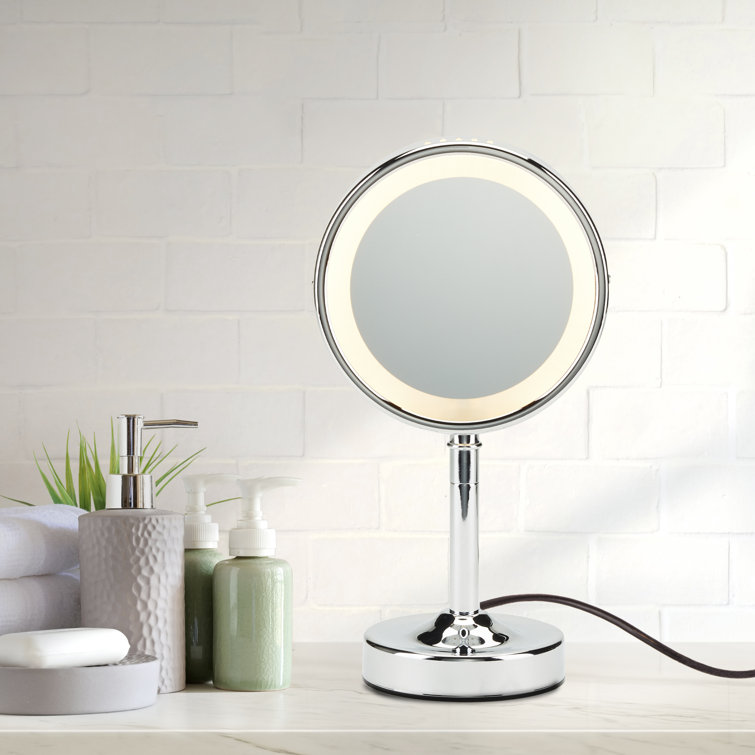 Elegant Chrome 7.75" Round Countertop Magnifying Mirror