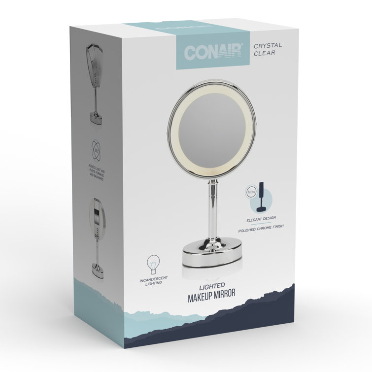 Elegant Chrome 7.75" Round Countertop Magnifying Mirror