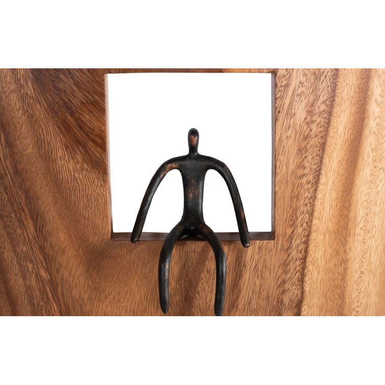 Transitional Atlas 14" Black and Brown Wood Wall Figurine