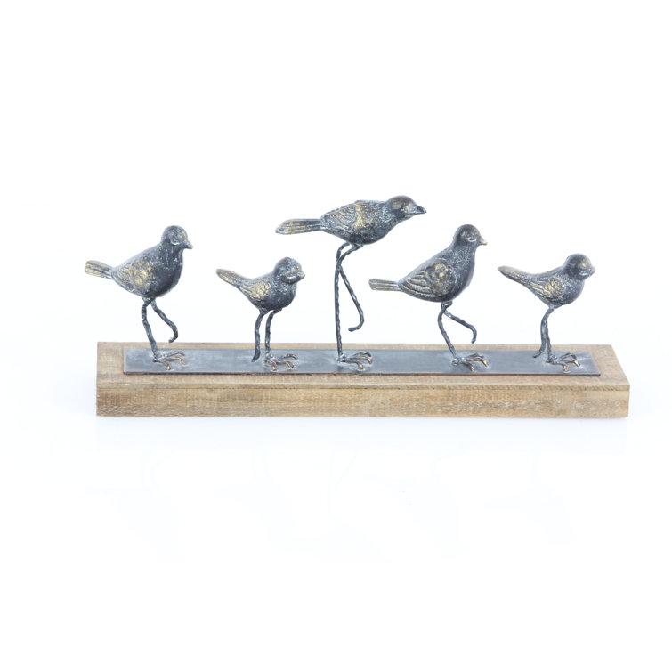 Classic 18" Gray Metal Bird Tabletop Sculpture