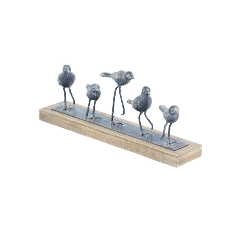 Classic 18" Gray Metal Bird Tabletop Sculpture