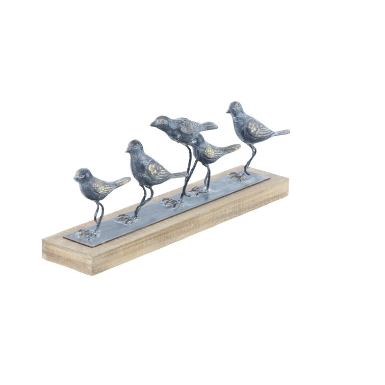 Classic 18" Gray Metal Bird Tabletop Sculpture
