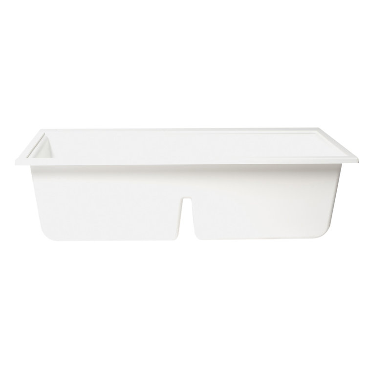 White Granite Composite Double Bowl Undermount Kitchen Sink