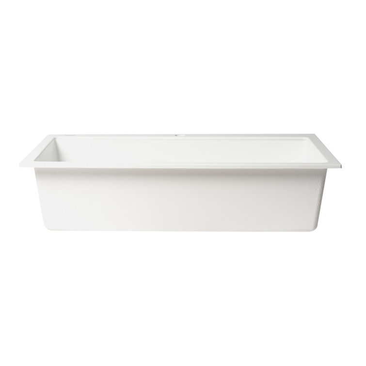 34'' White Granite Composite Single Bowl Drop-In Kitchen Sink