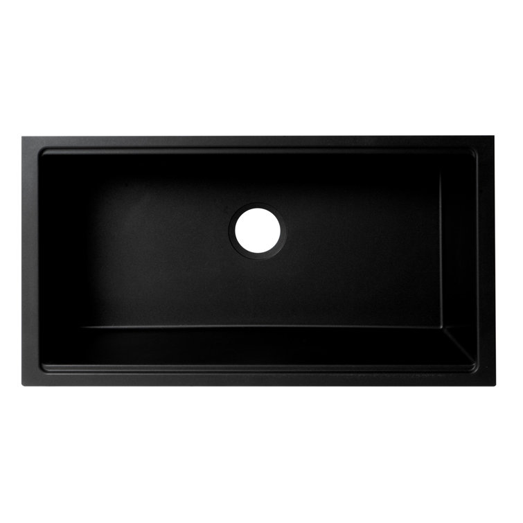 34'' Matte Black Granite Composite Undermount Kitchen Sink