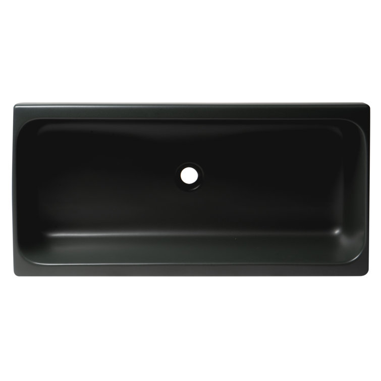 Matte Black Ceramic 36'' Trough Bathroom Sink