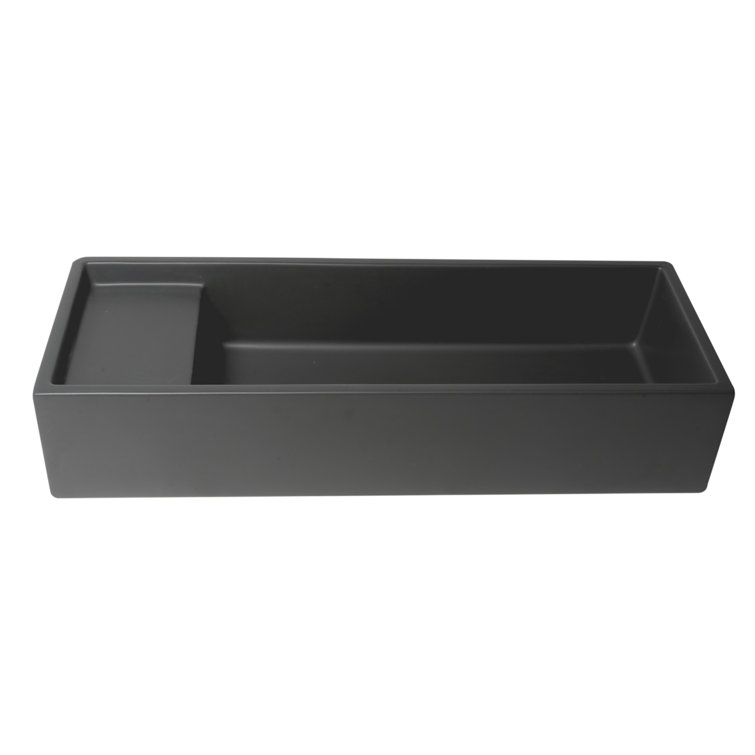 Matte Black Ceramic Rectangular Above-Counter Bathroom Sink