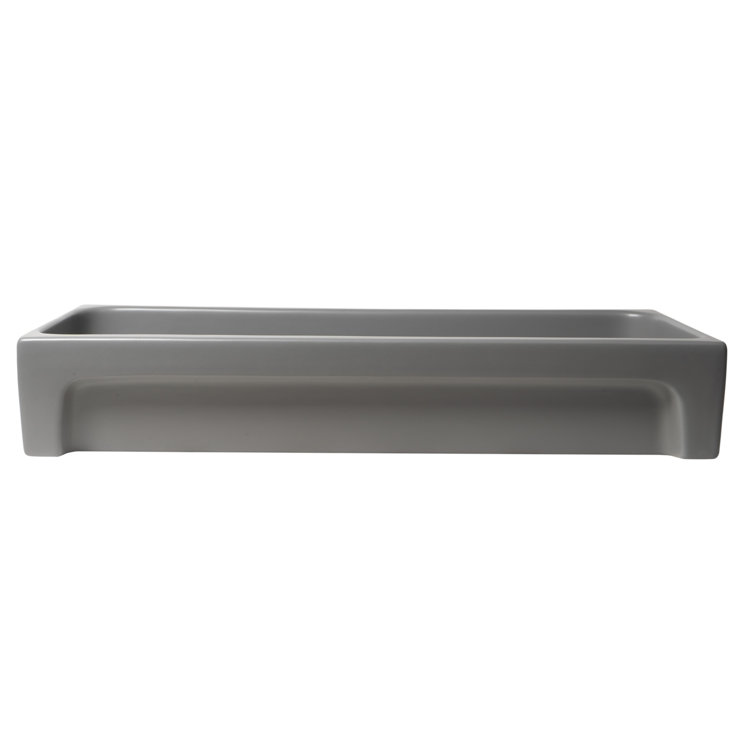 48" Matte Gray Ceramic Undermount Vessel Sink
