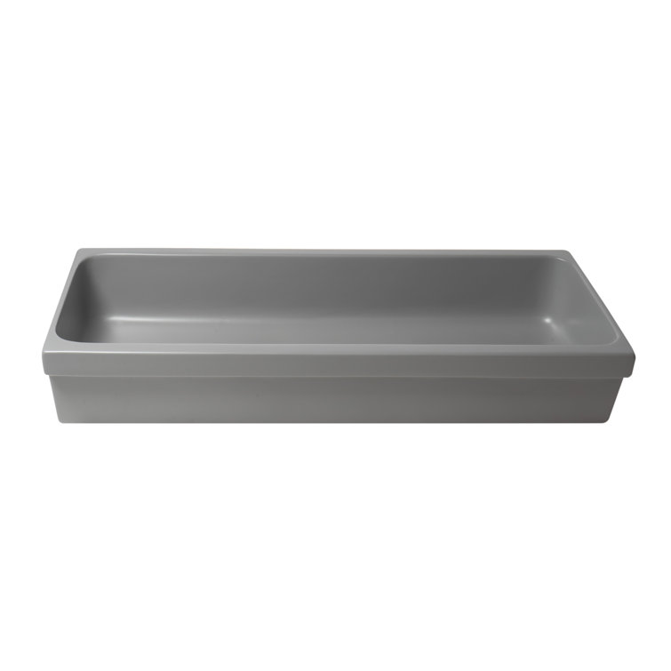 48" Matte Gray Ceramic Undermount Vessel Sink