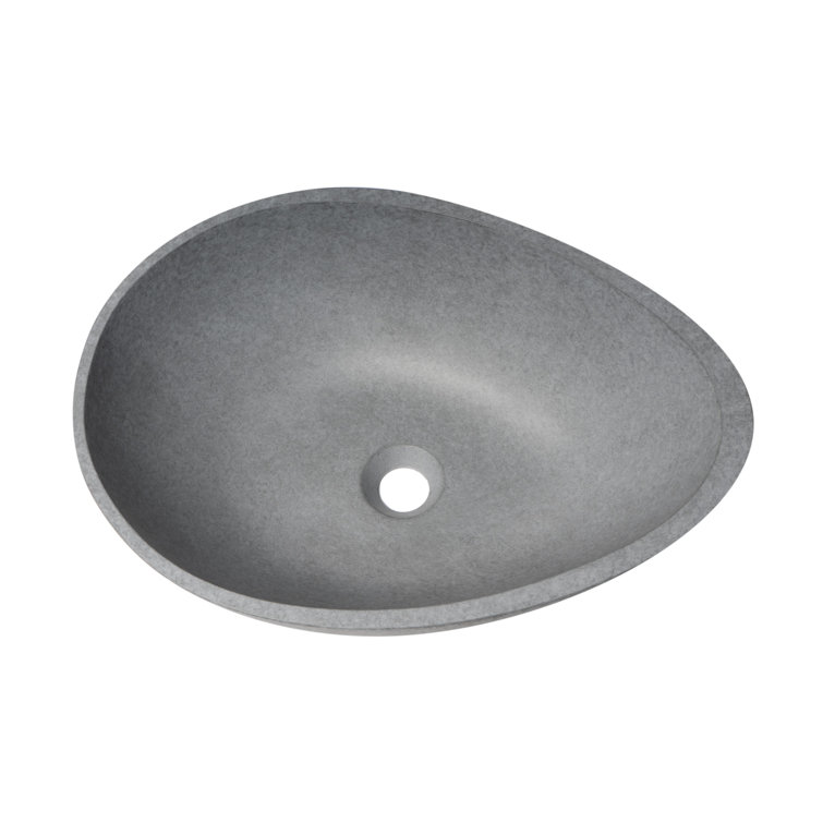 21" Gray Ceramic Oval Vessel Sink
