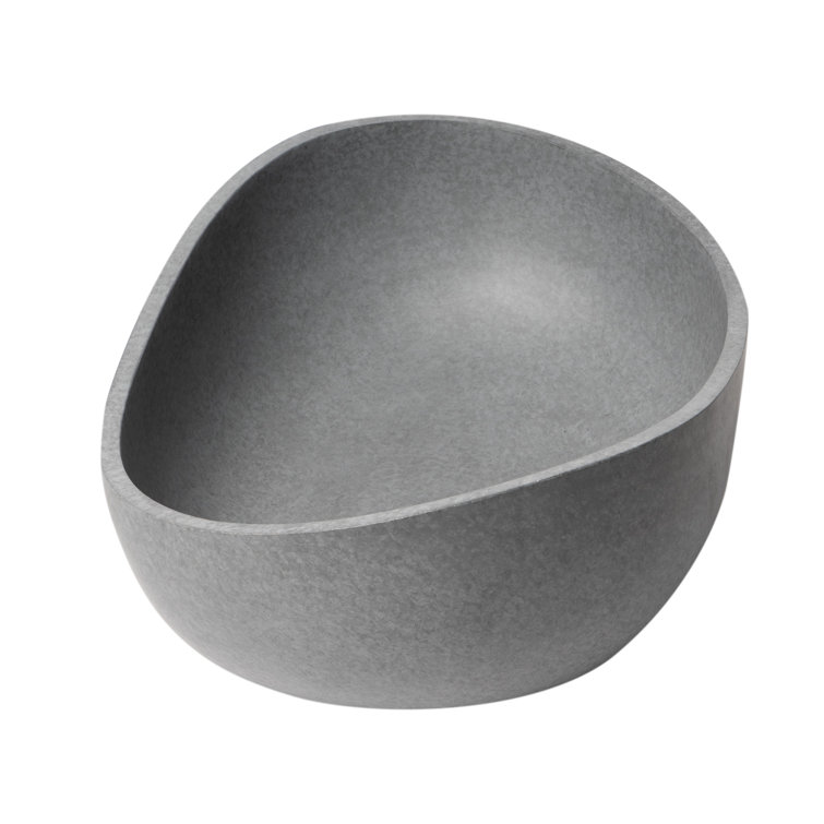 Gray Matte Ceramic Oval Above Mount Bathroom Sink