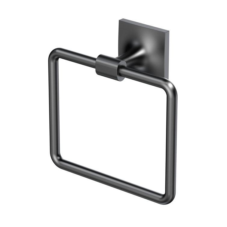 Matte Black Chrome Wall Mounted Square Towel Ring