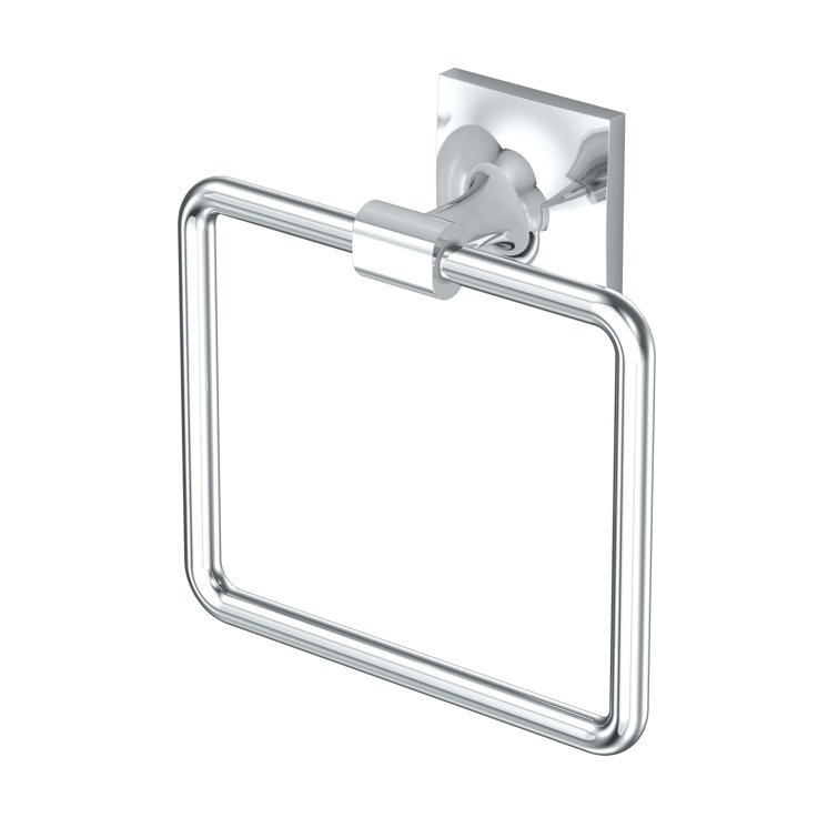Chrome Square Wall Mounted Towel Ring