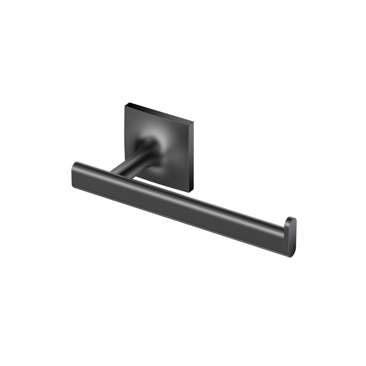 Matte Black Stainless Steel Modern Wall-Mounted Toilet Paper Holder