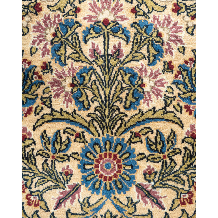 Ivory Hand-Knotted Wool Traditional 9' x 12' Area Rug