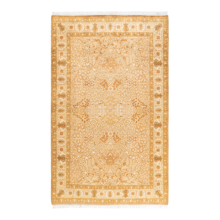 Handmade Brown Wool 8' x 10' Oriental Area Rug