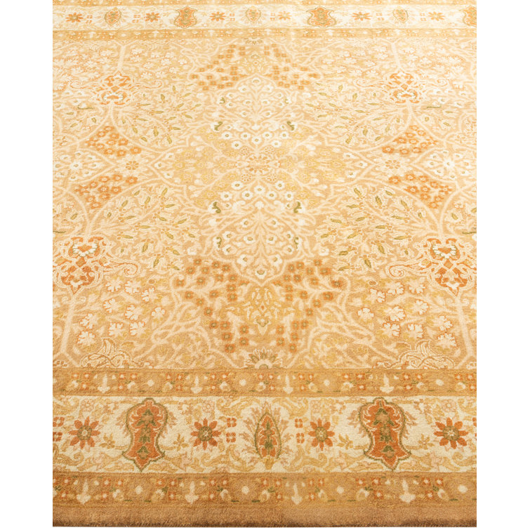 Handmade Brown Wool 8' x 10' Oriental Area Rug