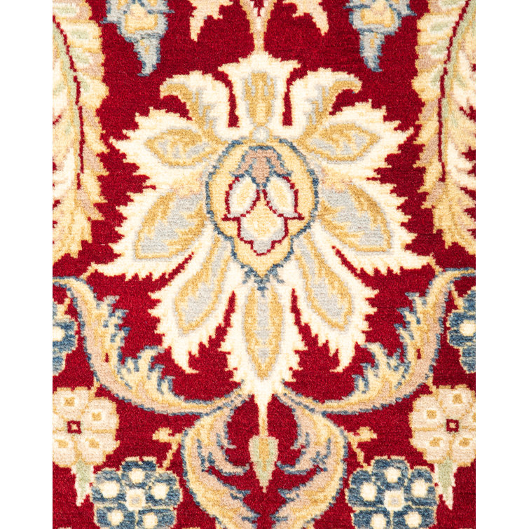 Handmade Red Wool 4' x 6' Oriental Area Rug