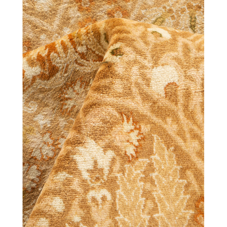 Handmade Brown Wool 8' x 10' Oriental Area Rug
