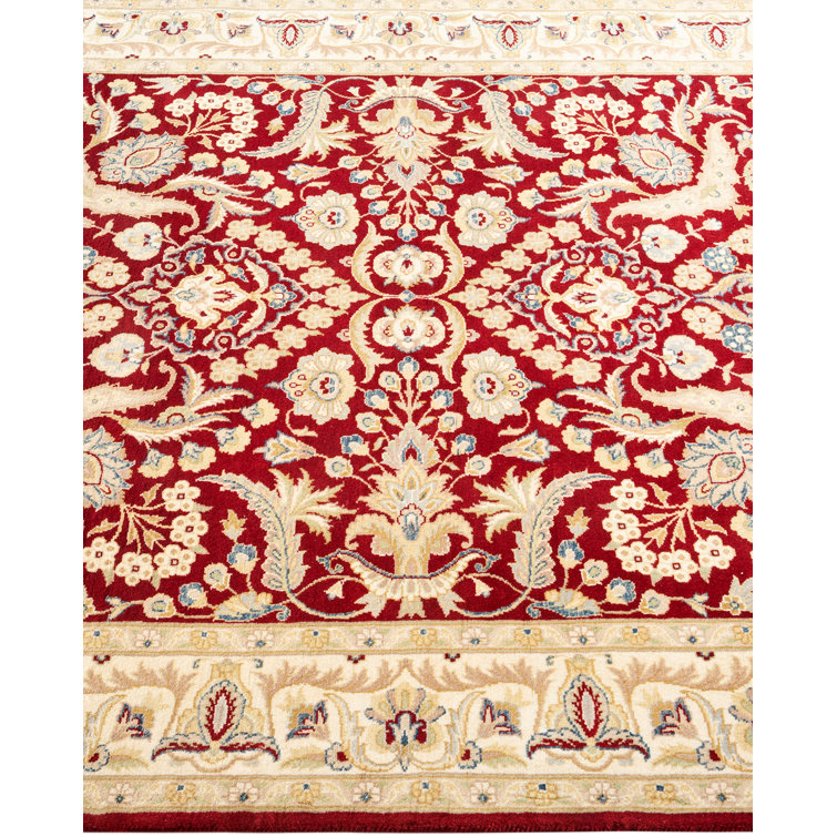 Handmade Red Wool 4' x 6' Oriental Area Rug