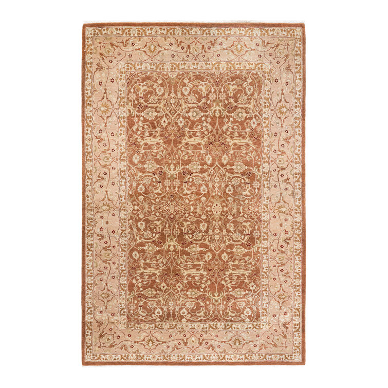 Handmade Brown Wool 8' x 10' Traditional Area Rug