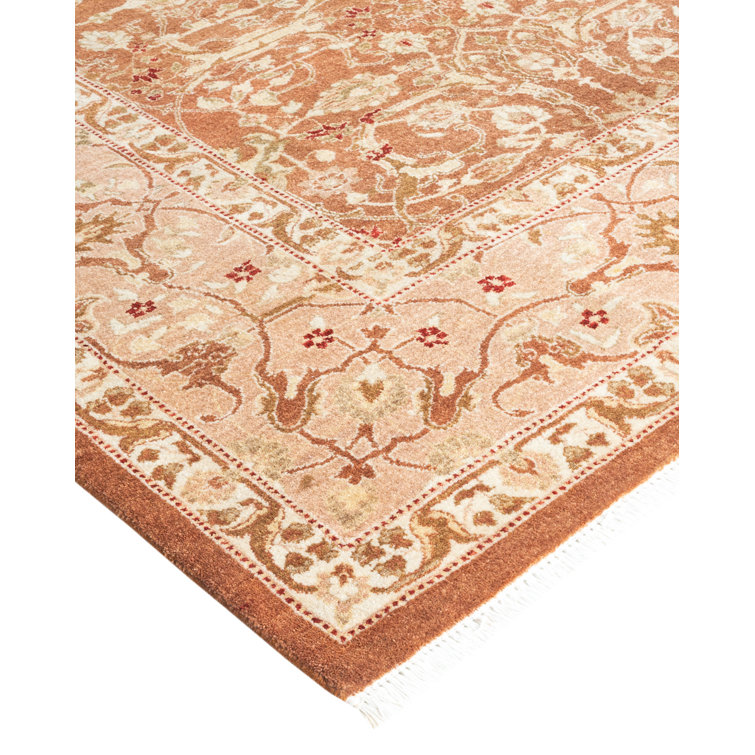 Handmade Brown Wool 8' x 10' Traditional Area Rug