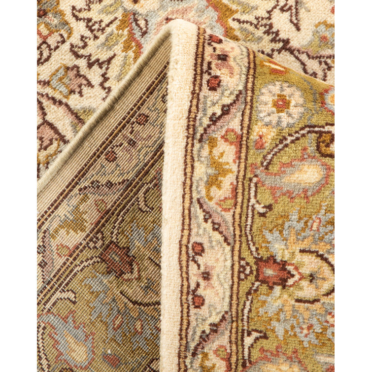 Hand-Knotted Beige Wool Traditional 4' x 6' Area Rug