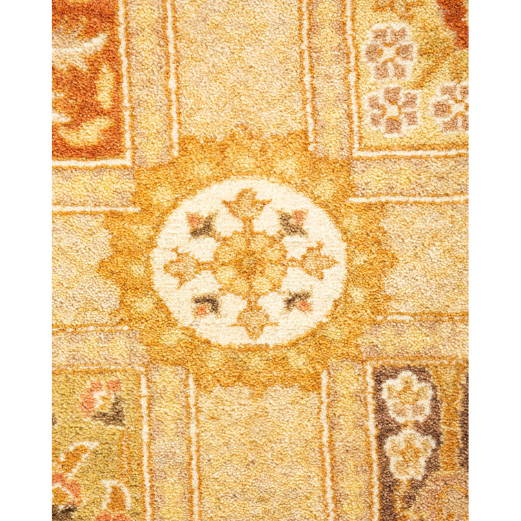 Ivory Hand-Knotted Wool Traditional Runner Rug