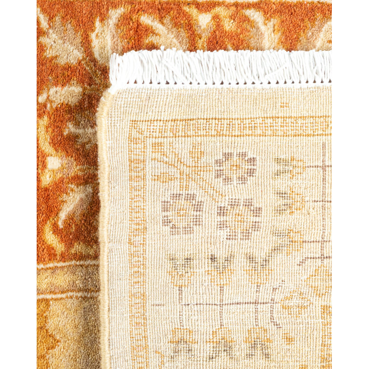 Ivory Hand-Knotted Wool Traditional Runner Rug