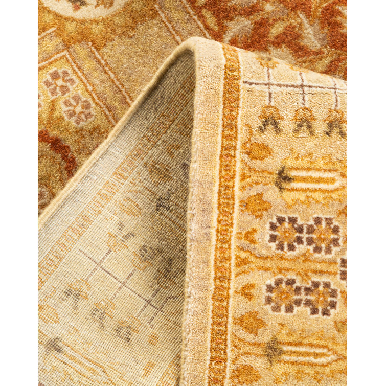 Ivory Hand-Knotted Wool Traditional Runner Rug