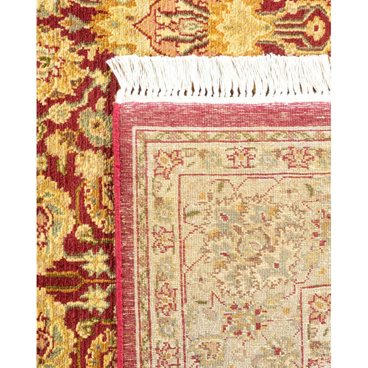 Hand-Knotted Purple Geometric Wool 5x8 Area Rug