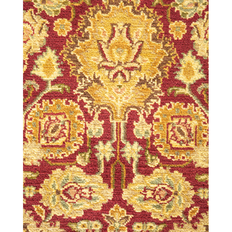 Hand-Knotted Purple Geometric Wool 5x8 Area Rug