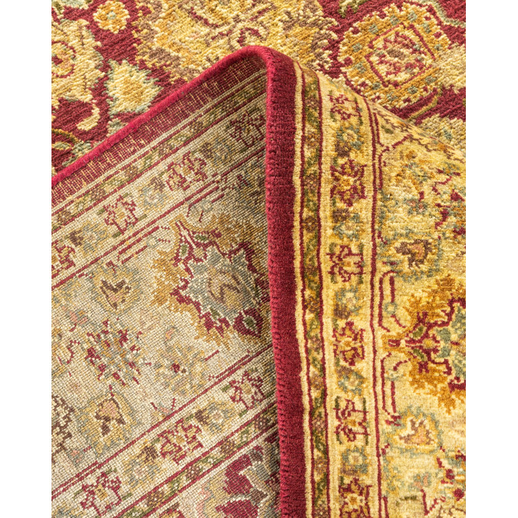 Hand-Knotted Purple Geometric Wool 5x8 Area Rug