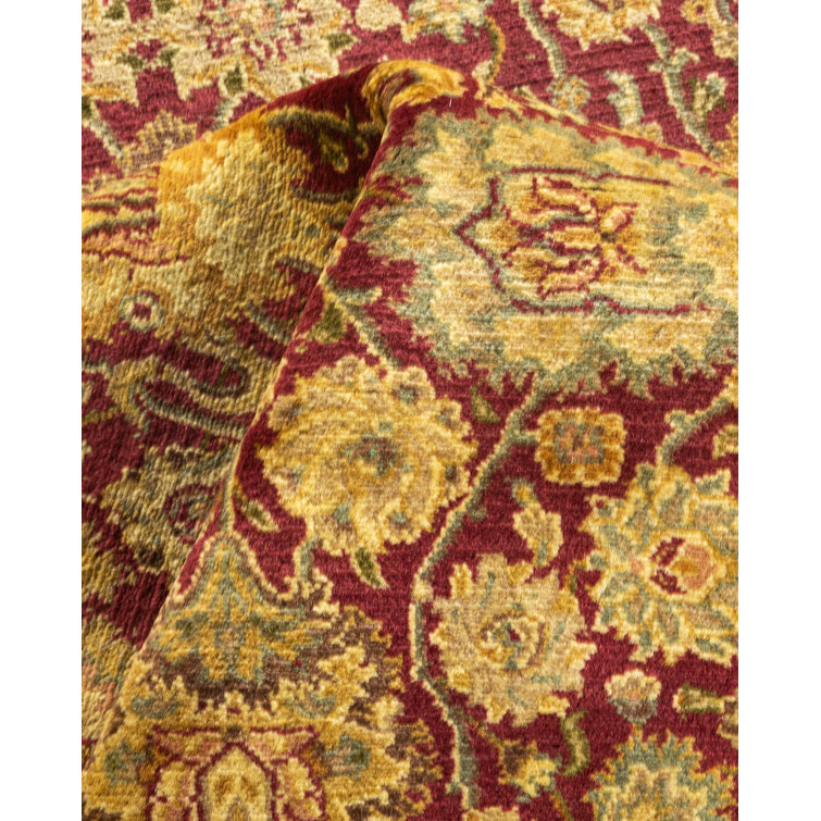 Hand-Knotted Purple Geometric Wool 5x8 Area Rug