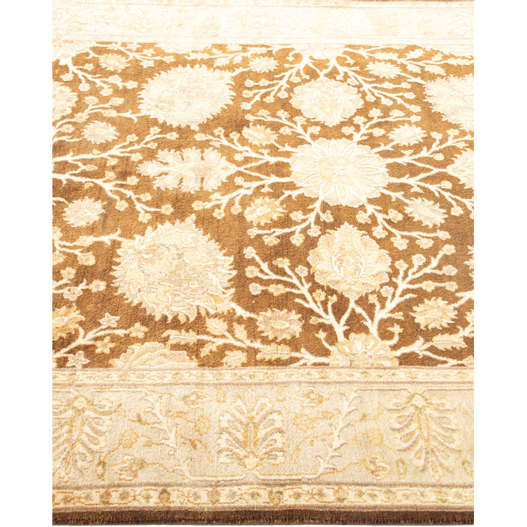 Handmade Yellow Wool Rectangular Area Rug 4'1" x 6'