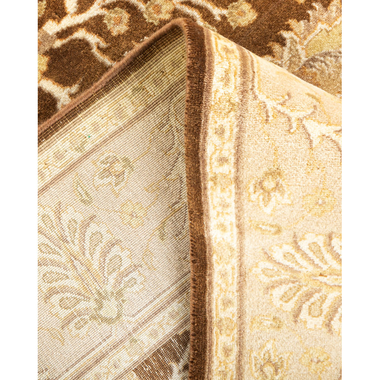 Handmade Yellow Wool Rectangular Area Rug 4'1" x 6'